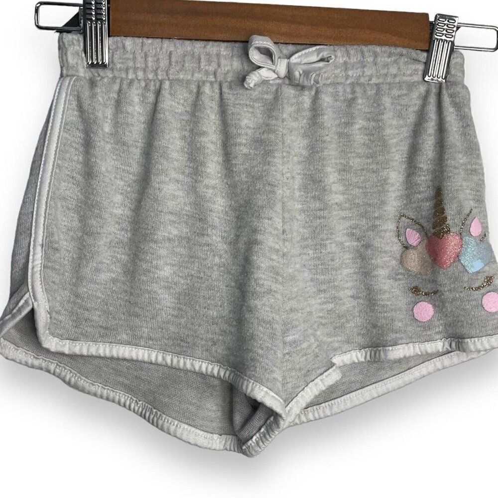 Unicorn B Tween Sweat Shorts Girls 8 Gray Casual Graphic Print Athleisure Play